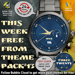 Free Analog Watch Face Theme for Bubble Cloud Screenshot 0
