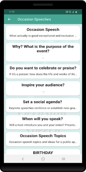 Occasion Speeches Screenshot 0