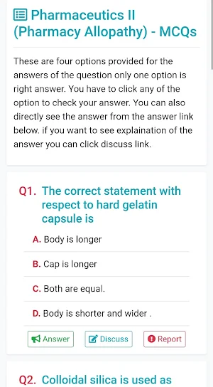D pharma | 100% Most Important MCQ . Screenshot 2