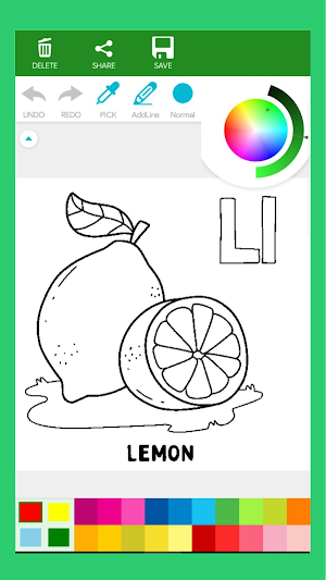 Alphabet Fruits Coloring Book Screenshot 1