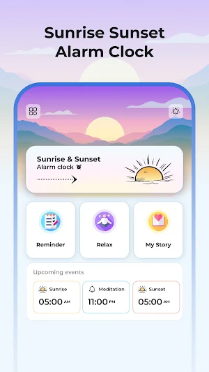 Sunrise Sunset Alarm Clock Screenshot 0