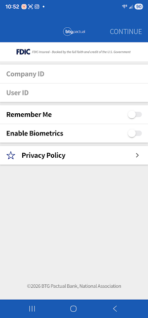 BTG Pactual Bank Business Screenshot 0