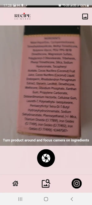 Scanner by Recipe skincare Screenshot 0