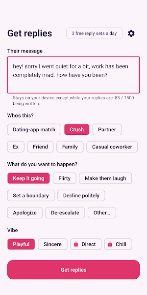 WingText: Text Reply Coach Screenshot 1