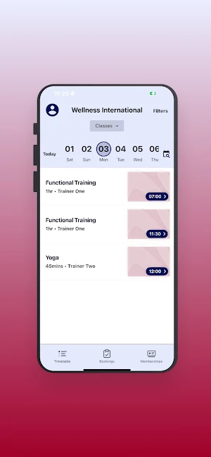 MyWellness Bookings Screenshot 1