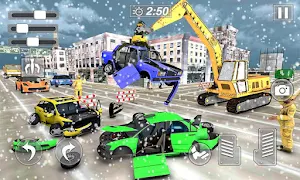 Snow Excavator Gigantic Crane 3D: Snow Plow Game Screenshot 2