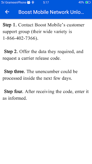 Boost SIM Network Unlock Guide Screenshot 2