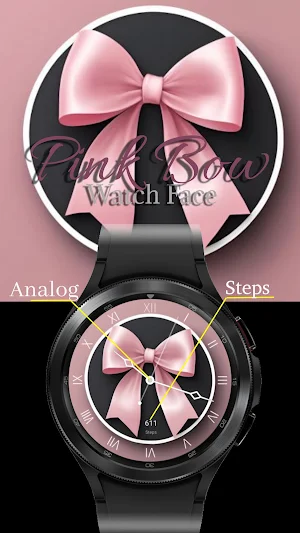 Pink Bow - Watch Face Screenshot 1
