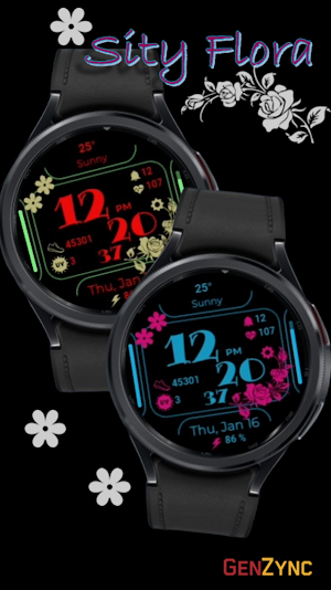 Sity Flora Digital Watch Face Screenshot 0
