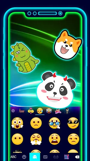 Super Neon 3d Keyboard Theme Screenshot 2