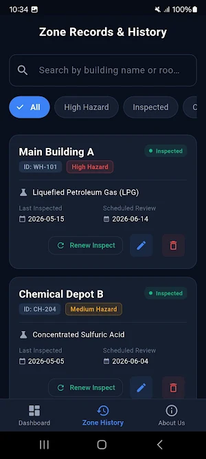Hazard Zone Tracker Screenshot 1