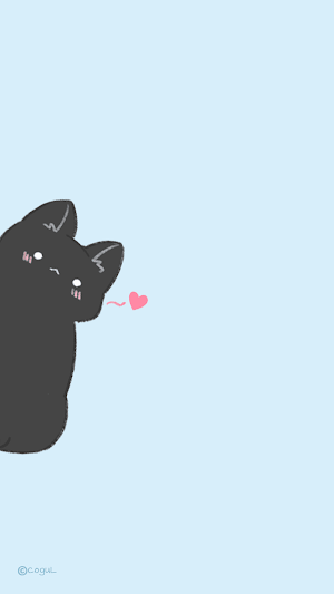 카카오톡 테마 - 빼꼼 까망 고양이_소프트 블루 Screenshot 0