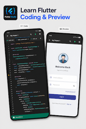 Learn Flutter Coding & Preview Screenshot 0