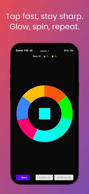 Glow Spin: Color Reflex Game Screenshot 1