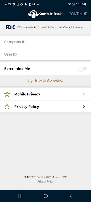 Sunstate Bank Business Mobile Screenshot 0