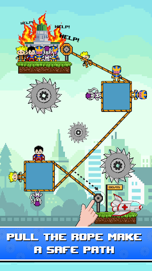 Rope Pixel Master: Rescue Hero Screenshot 0