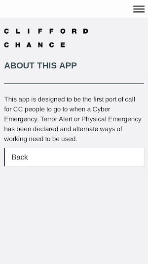 CLIFFORD CHANCE FIRST RESPONSE Screenshot 1