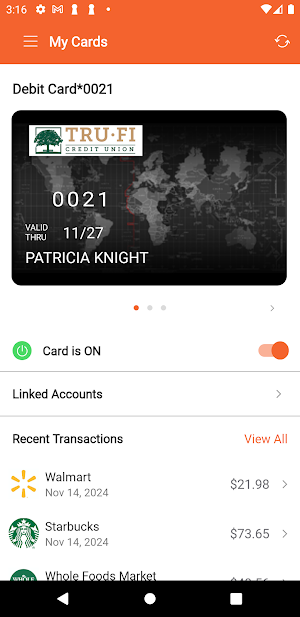 TRUFI CU CARD Screenshot 0