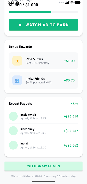 Earn Money Watching Ads Screenshot 1