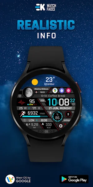 Realistic Info - Watch Face Screenshot 0
