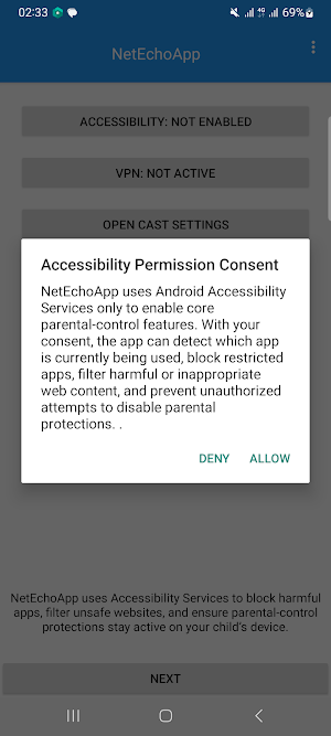 Parental Control NetEchoAPP Screenshot 1