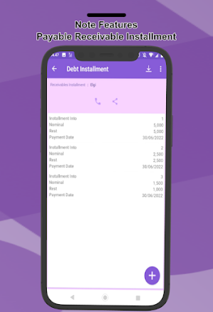 Debt and Credit Notes Screenshot 2