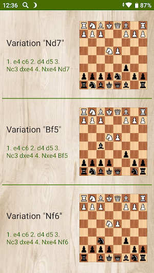 Caro-Kann Defense, Classic variation, full version Screenshot 1