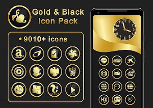 Gold & Black Icon Pack 9010+ icons Screenshot 0