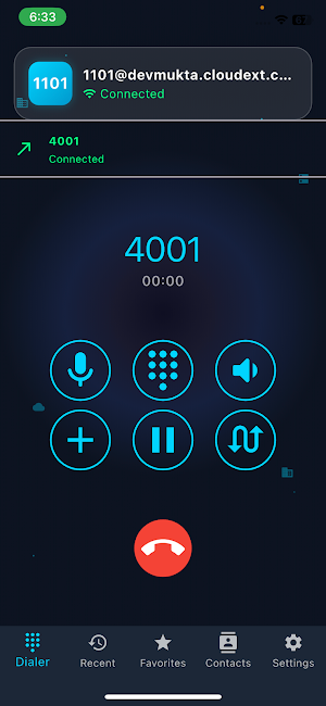 MobileExt Softphone Screenshot 2