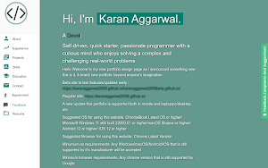 Karan Aggarwal's Portofolio Screenshot 0