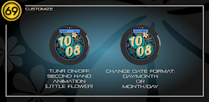 [69D] Flower Power watch face Screenshot 2