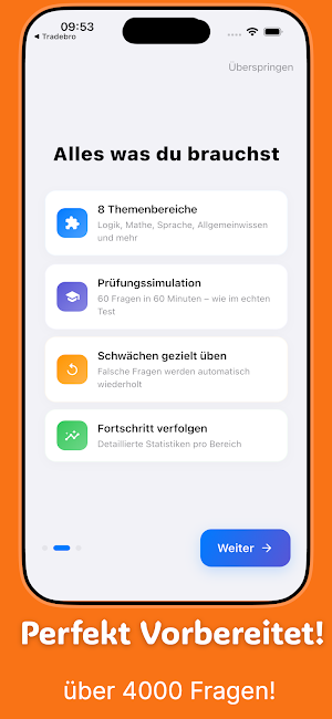 Einstellungstest Bestehen Screenshot 1