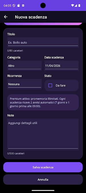 Scadenze Smart Screenshot 2