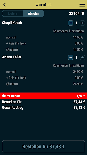 Ariana Restaurant Paderborn screenshot 2