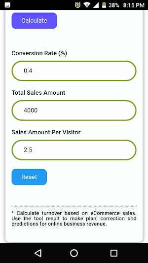 E-commerce Calculator Screenshot 1