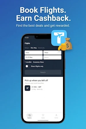 Tripsaver - flights Cashback Screenshot 0