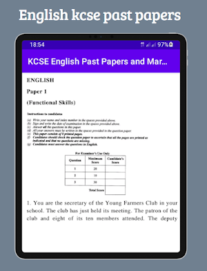 English Kcse past papers. Screenshot 3
