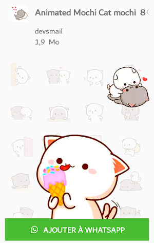 Animated Mochi Peach Cat Stickers for WhatsApp Screenshot 3