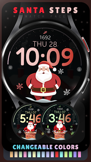 Santa Steps digital watch face Screenshot 3