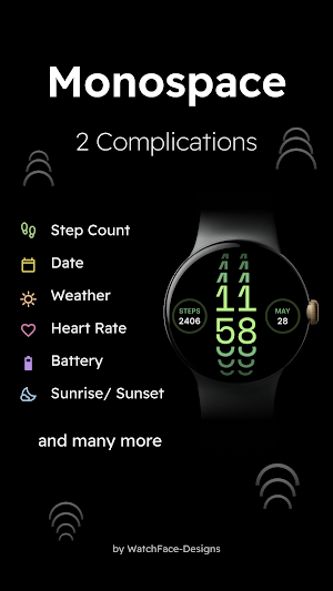 Monospace - Digital Watch Face Screenshot 2