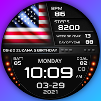 PW61 Digital Flags Watch Face