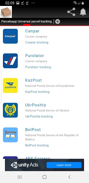 Universal Parcel Tracking Screenshot 2