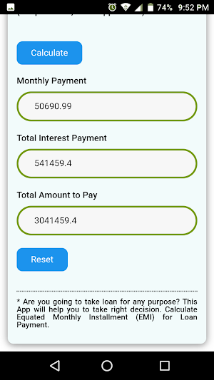 EMI Calculator Screenshot 2