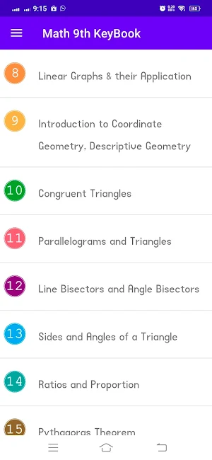 Math 9th KeyBook Offline EM UM Screenshot 2