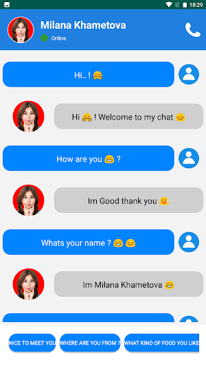Milana Khametova Video Call Screenshot 1