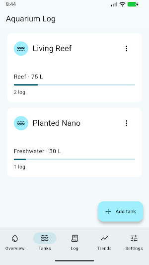 Aquarium Log Screenshot 1