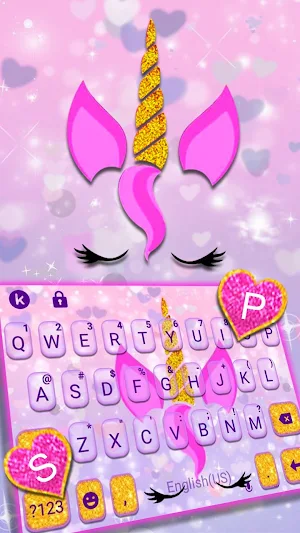 Dream Glitter Unicorn Keyboard Theme Screenshot 1