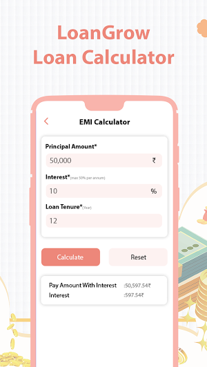 Loangrow - EMI Loan Calculator Screenshot 1