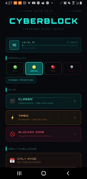 CyberBlock: Cyberpunk Puzzle Screenshot 0