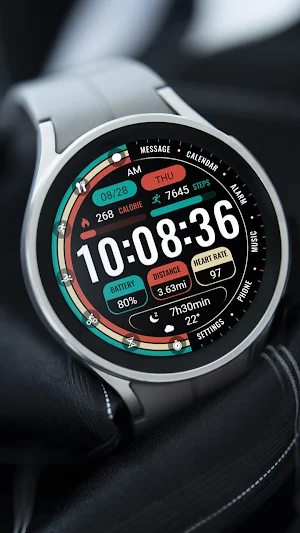 Flat Numbers Widget ZKin Watch Screenshot 0